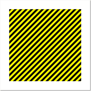 Caution Tape Graphic Black And Yellow Design Posters and Art